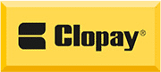 Clopay logo featuring a modern design, showcasing the brand's commitment to quality and innovation in garage doors