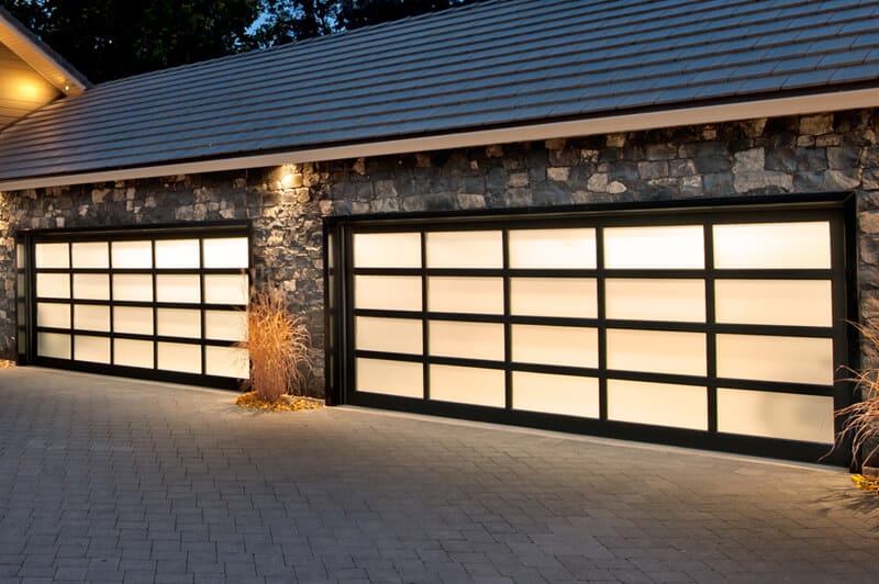 Aluminum Esteem garage door installed by Legacy Garage Doors in Kelowna