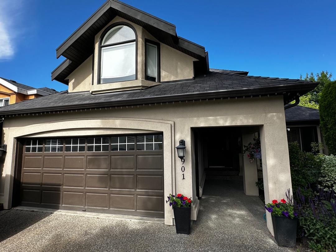 SC Flush Charcoal Before garage door featuring an original design with a classic charcoal finish